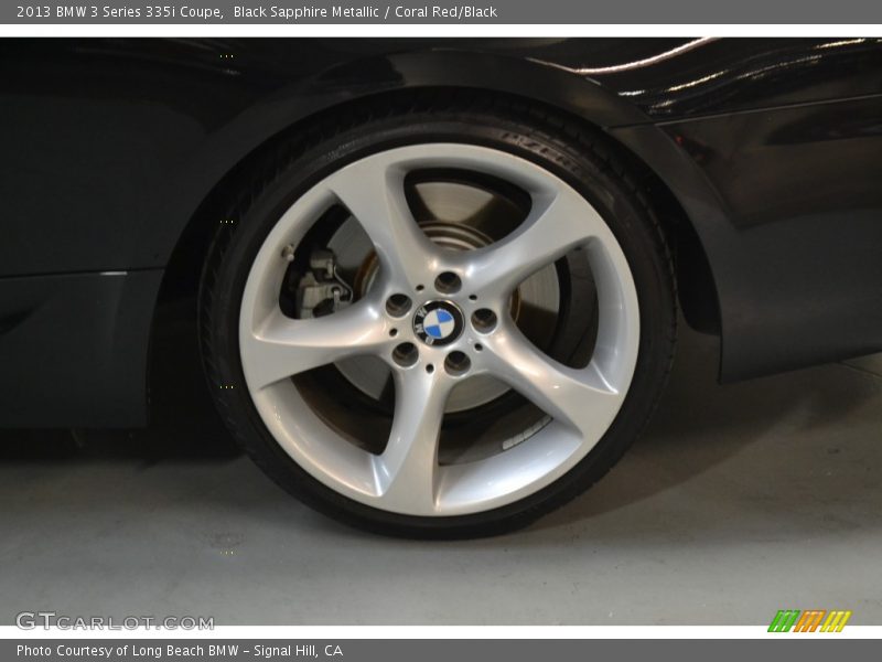Black Sapphire Metallic / Coral Red/Black 2013 BMW 3 Series 335i Coupe