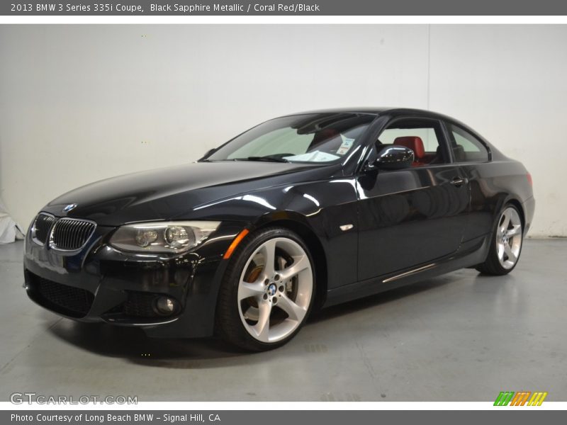 Black Sapphire Metallic / Coral Red/Black 2013 BMW 3 Series 335i Coupe