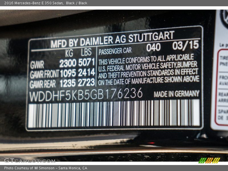 Black / Black 2016 Mercedes-Benz E 350 Sedan