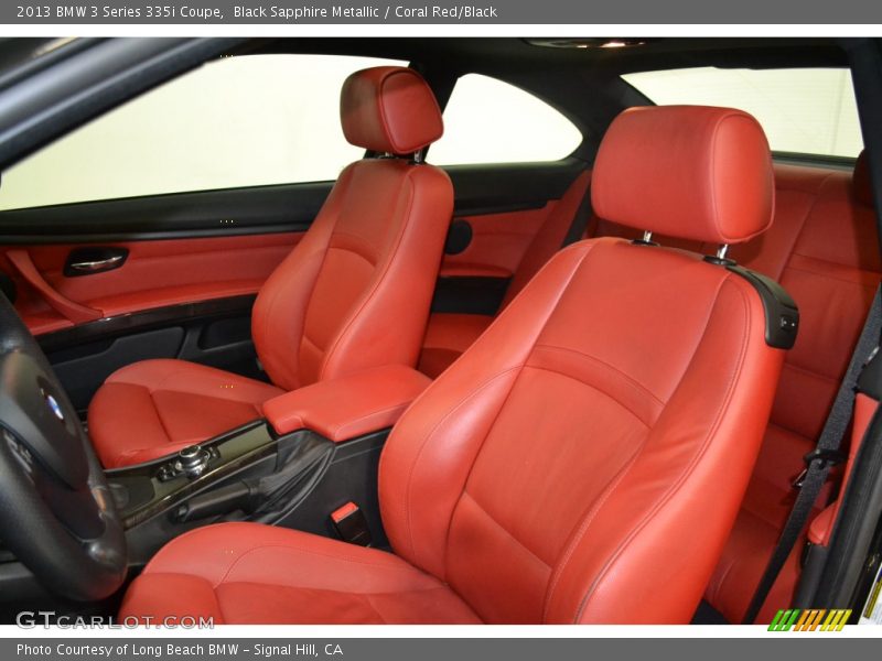 Black Sapphire Metallic / Coral Red/Black 2013 BMW 3 Series 335i Coupe