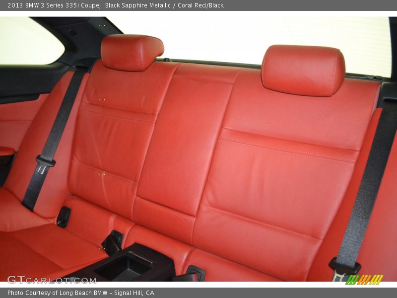 Black Sapphire Metallic / Coral Red/Black 2013 BMW 3 Series 335i Coupe