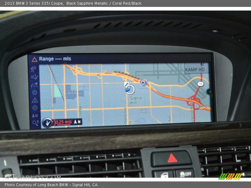 Black Sapphire Metallic / Coral Red/Black 2013 BMW 3 Series 335i Coupe