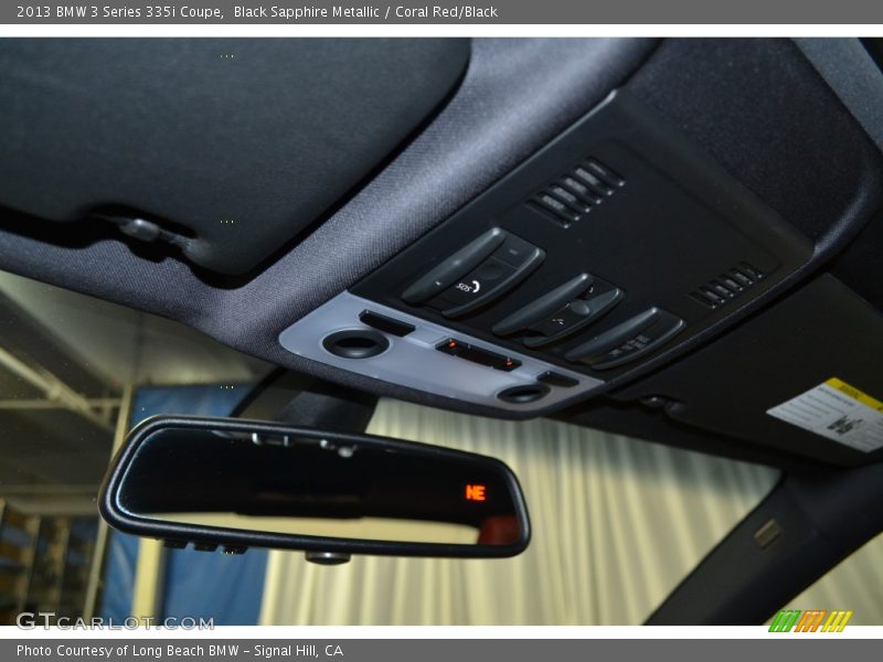 Black Sapphire Metallic / Coral Red/Black 2013 BMW 3 Series 335i Coupe