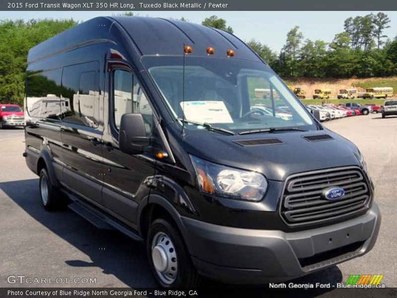 Tuxedo Black Metallic / Pewter 2015 Ford Transit Wagon XLT 350 HR Long