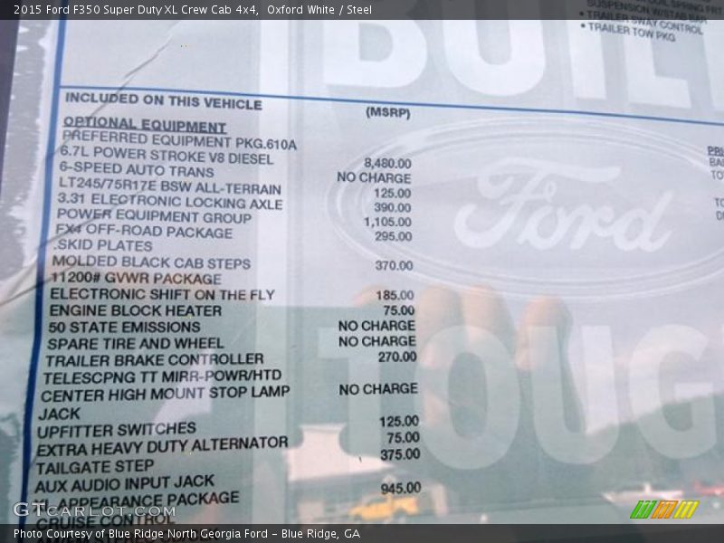 Oxford White / Steel 2015 Ford F350 Super Duty XL Crew Cab 4x4
