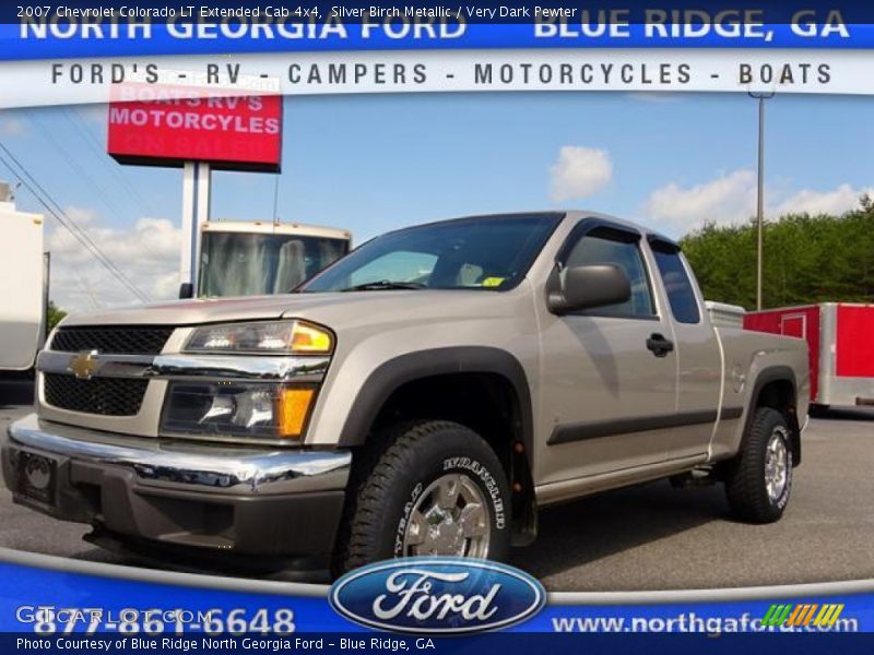 Silver Birch Metallic / Very Dark Pewter 2007 Chevrolet Colorado LT Extended Cab 4x4