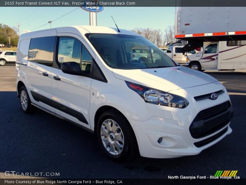 Frozen White / Charcoal Black Cloth 2015 Ford Transit Connect XLT Van