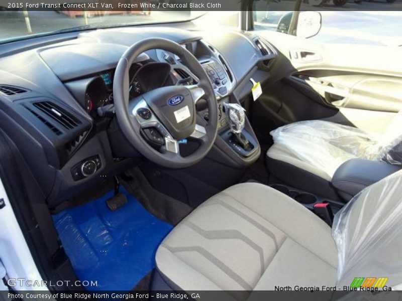 Frozen White / Charcoal Black Cloth 2015 Ford Transit Connect XLT Van