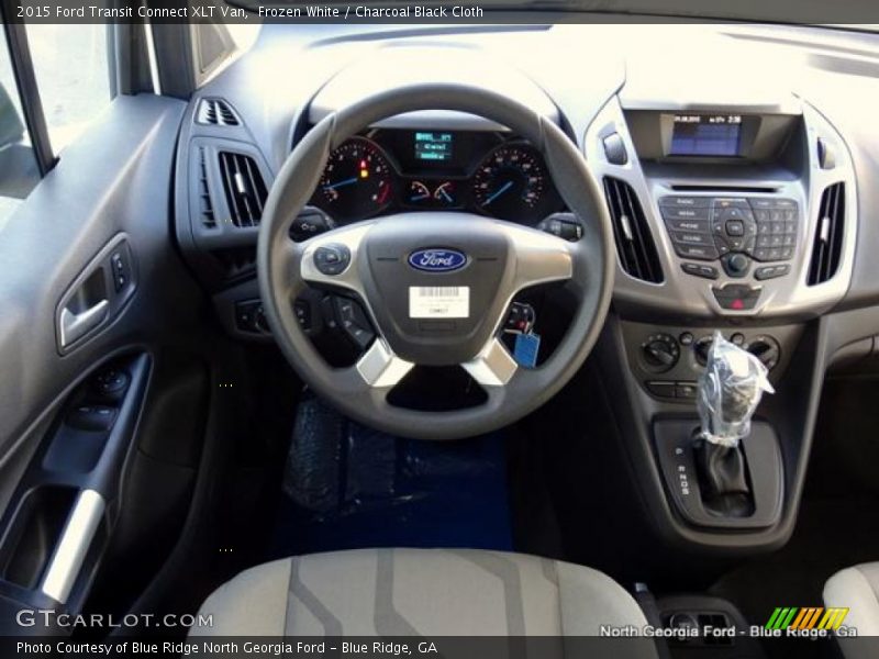 Frozen White / Charcoal Black Cloth 2015 Ford Transit Connect XLT Van