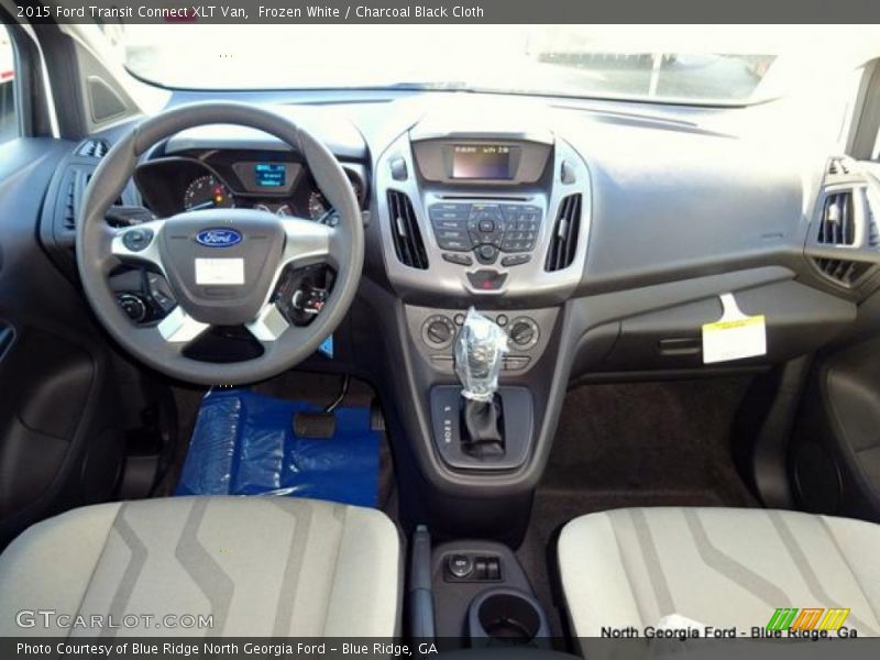 Frozen White / Charcoal Black Cloth 2015 Ford Transit Connect XLT Van