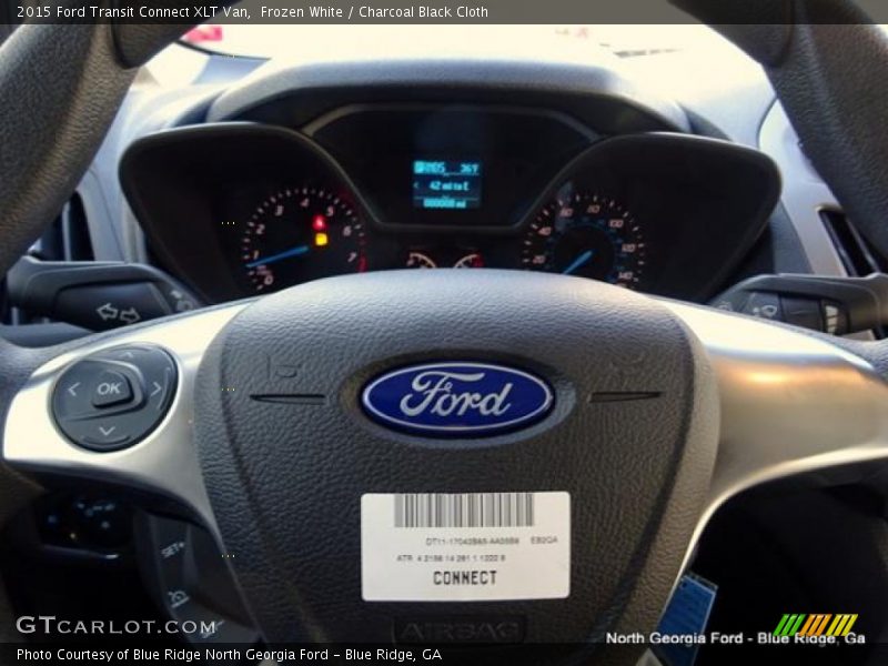 Frozen White / Charcoal Black Cloth 2015 Ford Transit Connect XLT Van