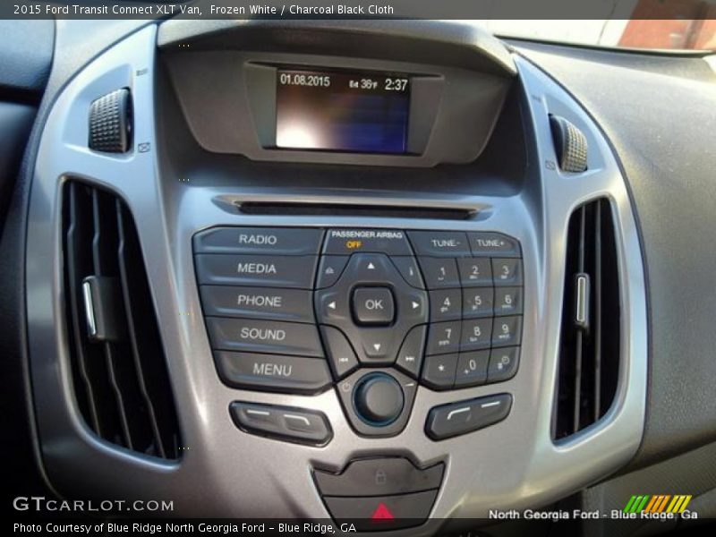 Frozen White / Charcoal Black Cloth 2015 Ford Transit Connect XLT Van