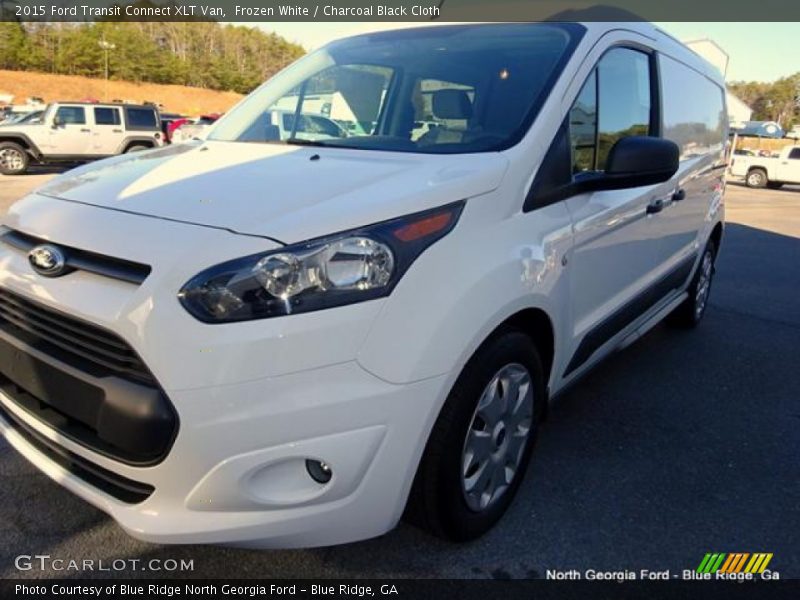 Frozen White / Charcoal Black Cloth 2015 Ford Transit Connect XLT Van