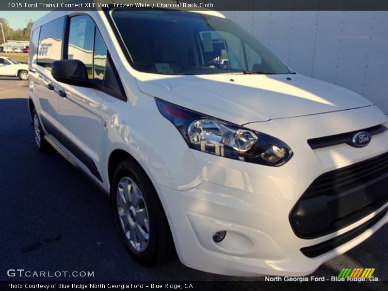 Frozen White / Charcoal Black Cloth 2015 Ford Transit Connect XLT Van
