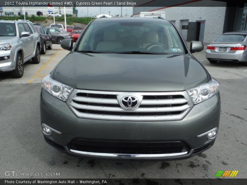 Cypress Green Pearl / Sand Beige 2012 Toyota Highlander Limited 4WD