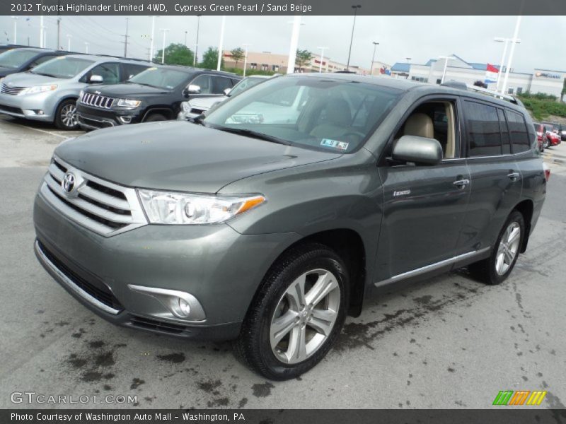 Cypress Green Pearl / Sand Beige 2012 Toyota Highlander Limited 4WD
