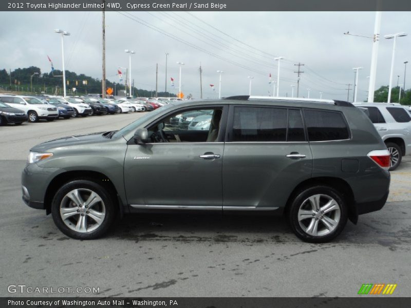Cypress Green Pearl / Sand Beige 2012 Toyota Highlander Limited 4WD