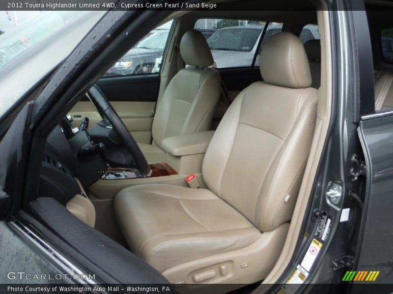 Cypress Green Pearl / Sand Beige 2012 Toyota Highlander Limited 4WD