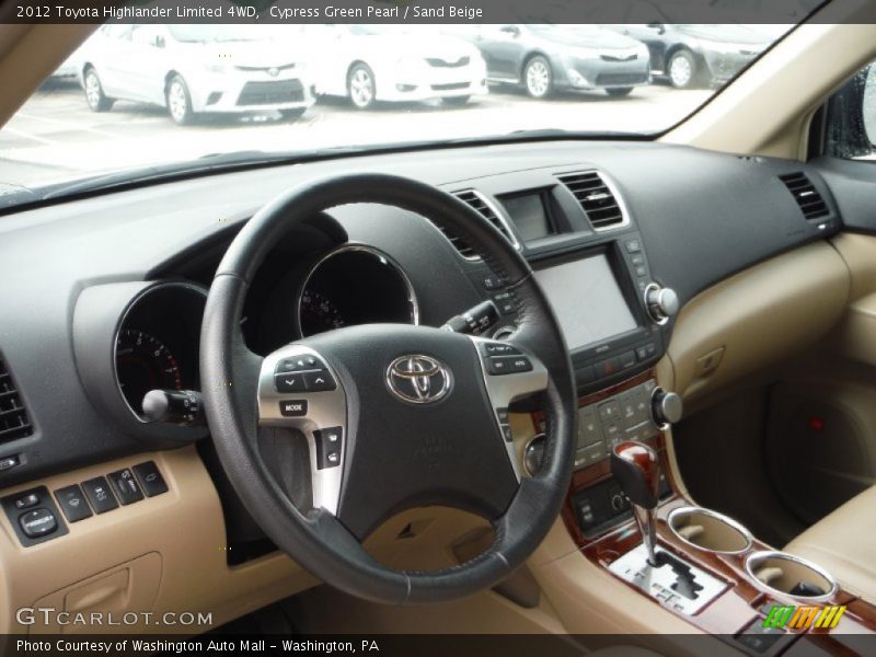 Cypress Green Pearl / Sand Beige 2012 Toyota Highlander Limited 4WD