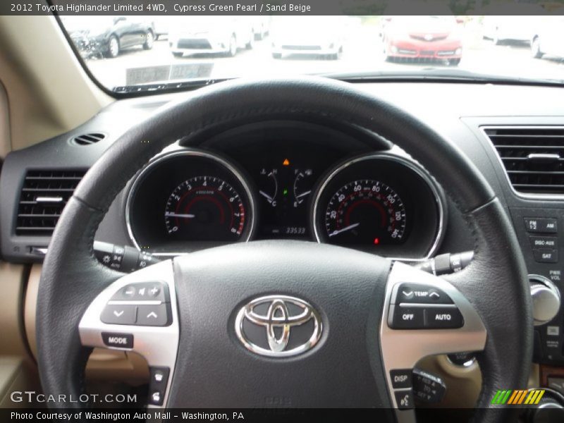 Cypress Green Pearl / Sand Beige 2012 Toyota Highlander Limited 4WD