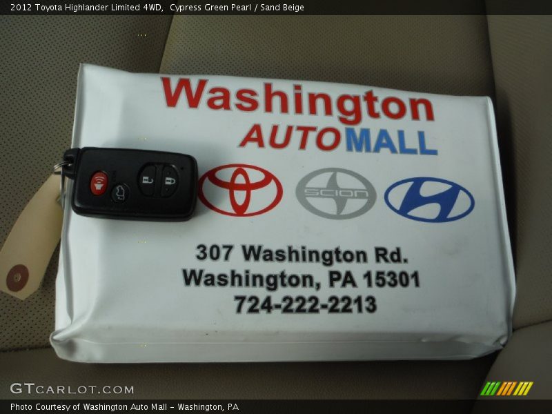 Cypress Green Pearl / Sand Beige 2012 Toyota Highlander Limited 4WD