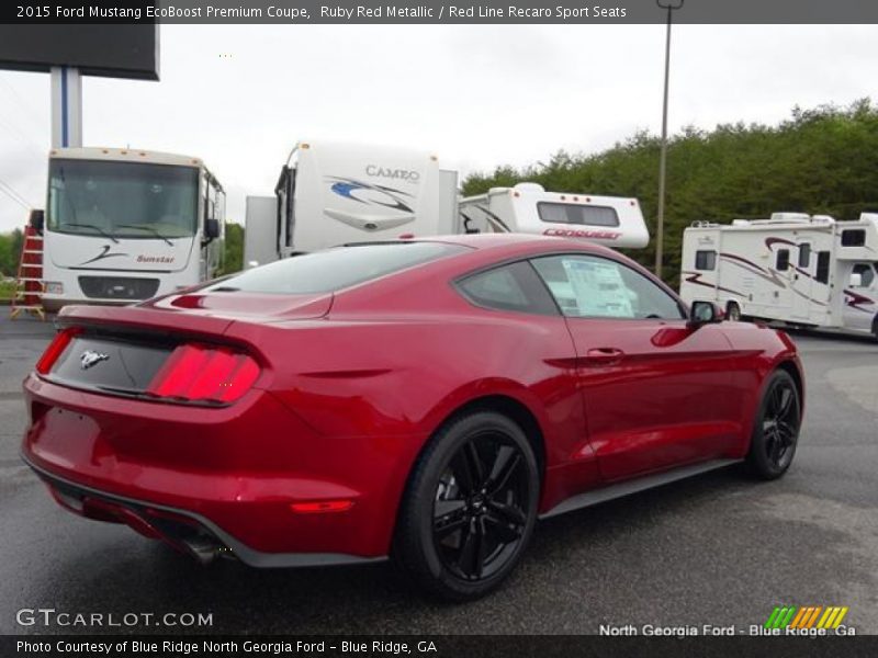 Ruby Red Metallic / Red Line Recaro Sport Seats 2015 Ford Mustang EcoBoost Premium Coupe