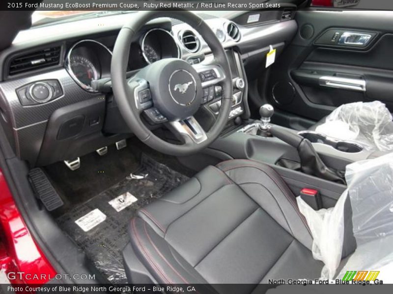 Ruby Red Metallic / Red Line Recaro Sport Seats 2015 Ford Mustang EcoBoost Premium Coupe