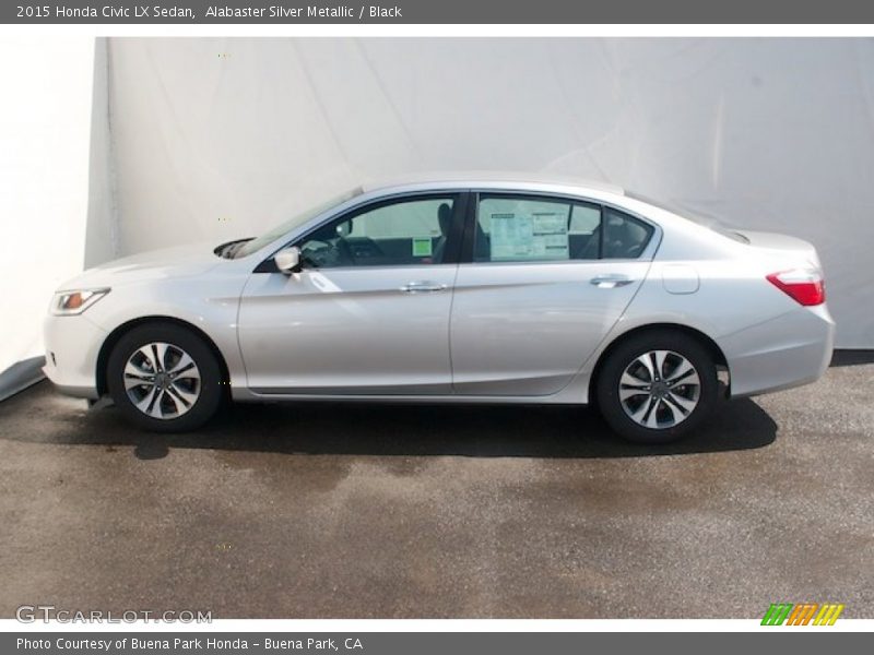 Alabaster Silver Metallic / Black 2015 Honda Civic LX Sedan
