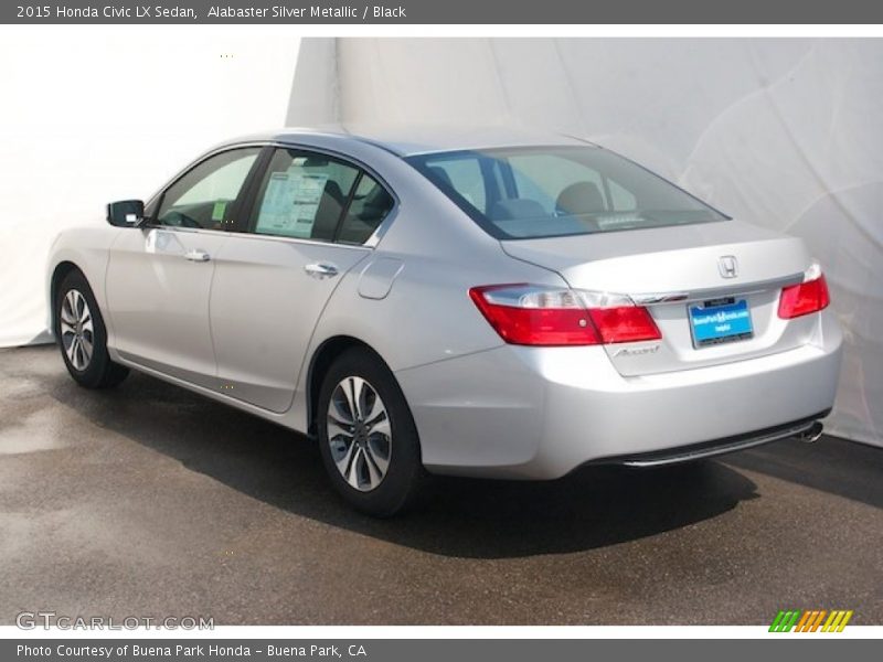 Alabaster Silver Metallic / Black 2015 Honda Civic LX Sedan