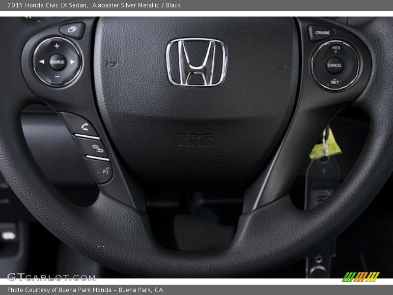 Alabaster Silver Metallic / Black 2015 Honda Civic LX Sedan
