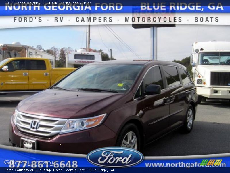 Dark Cherry Pearl / Beige 2013 Honda Odyssey LX