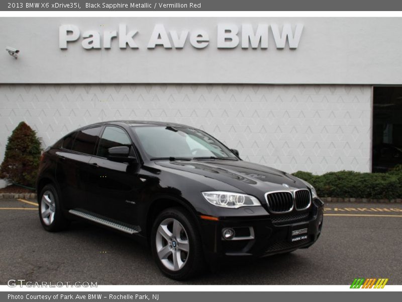 Black Sapphire Metallic / Vermillion Red 2013 BMW X6 xDrive35i