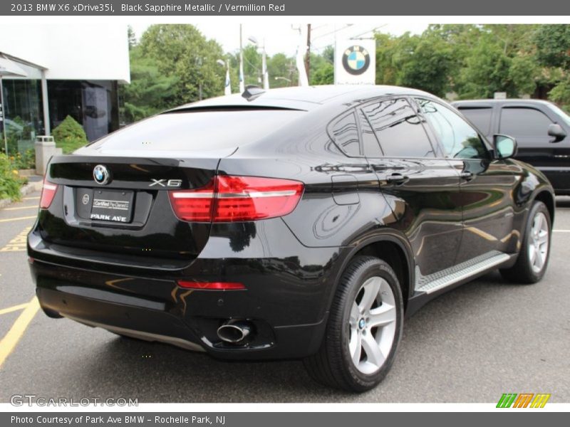 Black Sapphire Metallic / Vermillion Red 2013 BMW X6 xDrive35i