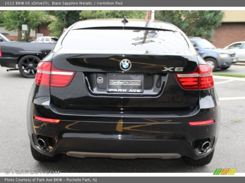 Black Sapphire Metallic / Vermillion Red 2013 BMW X6 xDrive35i