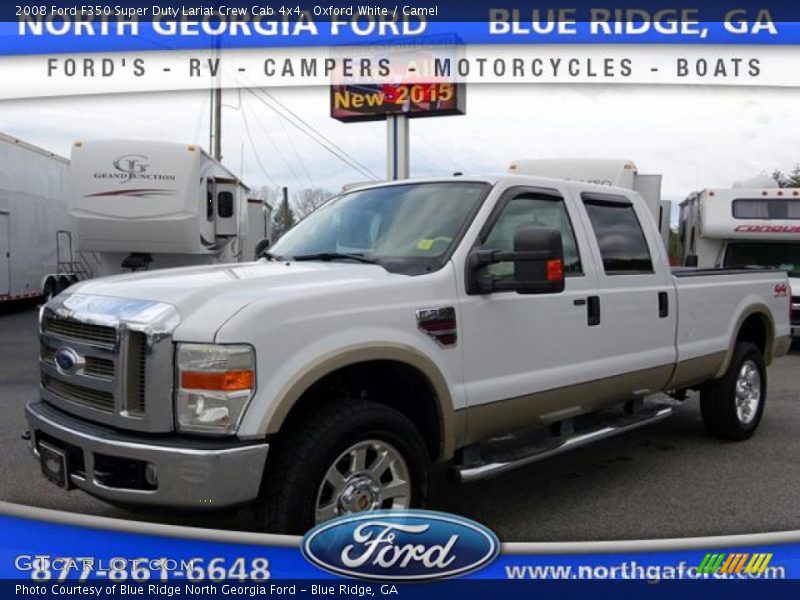 Oxford White / Camel 2008 Ford F350 Super Duty Lariat Crew Cab 4x4