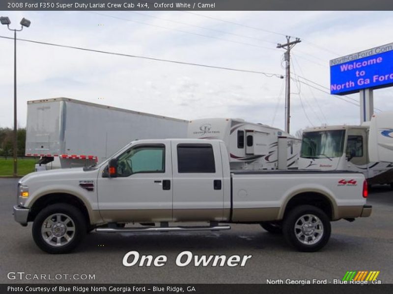 Oxford White / Camel 2008 Ford F350 Super Duty Lariat Crew Cab 4x4