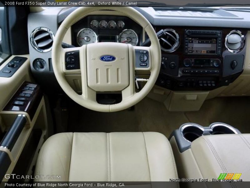 Oxford White / Camel 2008 Ford F350 Super Duty Lariat Crew Cab 4x4