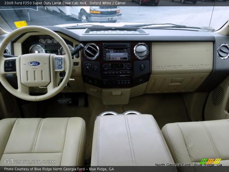Oxford White / Camel 2008 Ford F350 Super Duty Lariat Crew Cab 4x4