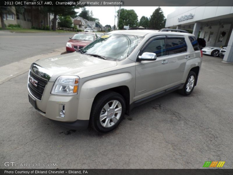 Champagne Silver Metallic / Brownstone 2013 GMC Terrain SLT AWD