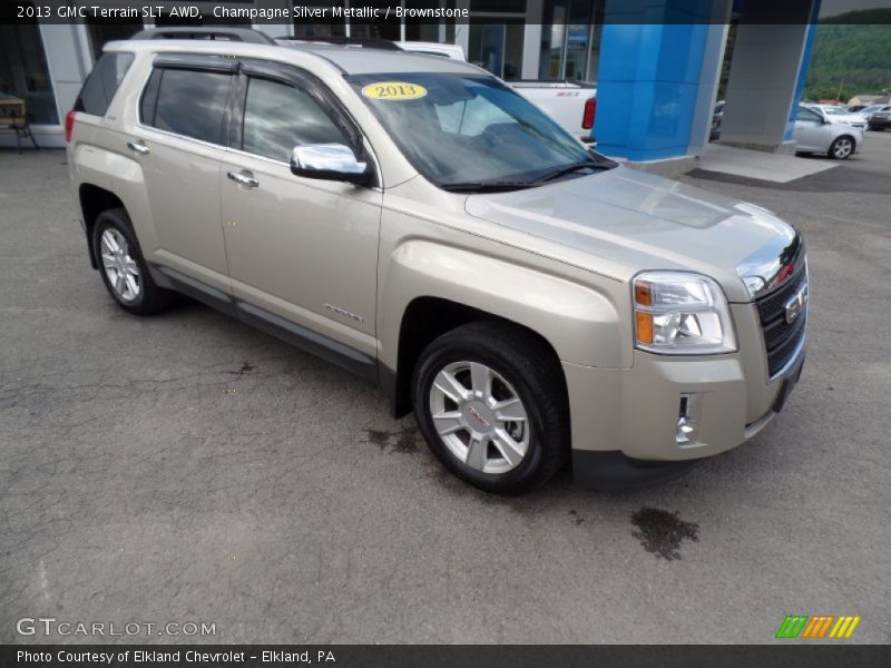 Champagne Silver Metallic / Brownstone 2013 GMC Terrain SLT AWD