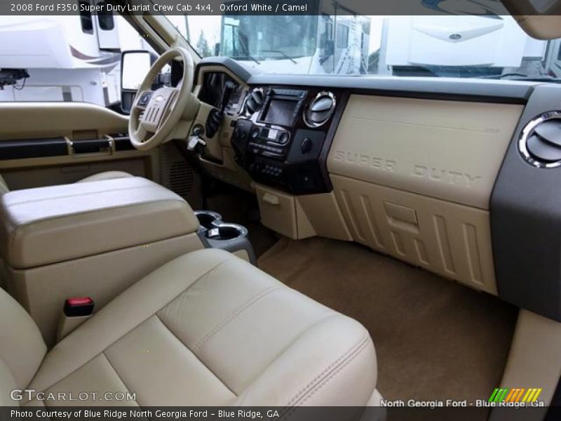 Oxford White / Camel 2008 Ford F350 Super Duty Lariat Crew Cab 4x4