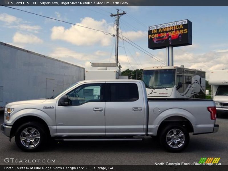 Ingot Silver Metallic / Medium Earth Gray 2015 Ford F150 XLT SuperCrew