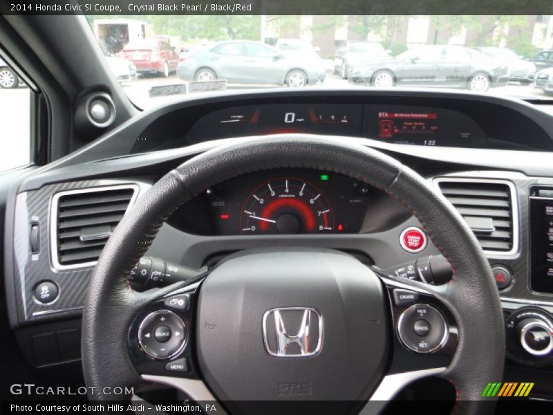 Crystal Black Pearl / Black/Red 2014 Honda Civic Si Coupe