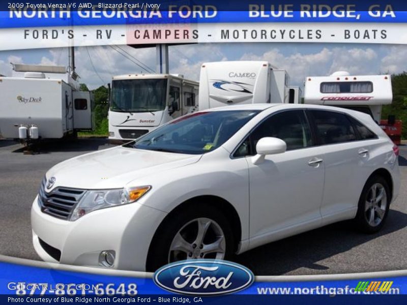 Blizzard Pearl / Ivory 2009 Toyota Venza V6 AWD