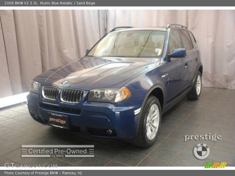 Mystic Blue Metallic / Sand Beige 2006 BMW X3 3.0i
