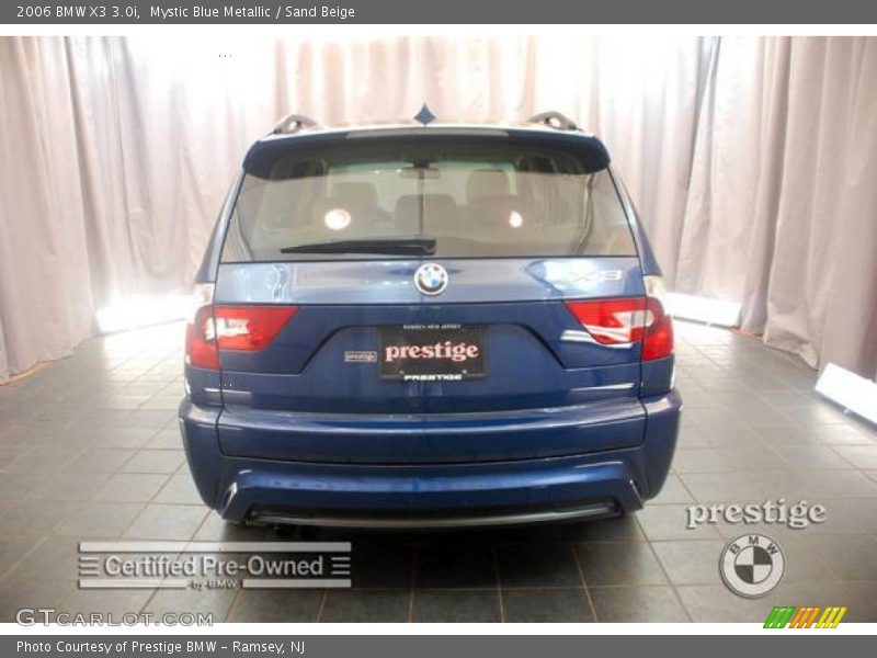 Mystic Blue Metallic / Sand Beige 2006 BMW X3 3.0i