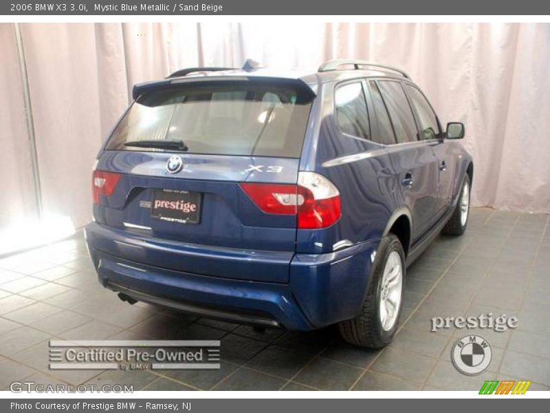 Mystic Blue Metallic / Sand Beige 2006 BMW X3 3.0i