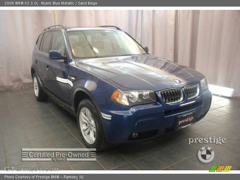 Mystic Blue Metallic / Sand Beige 2006 BMW X3 3.0i