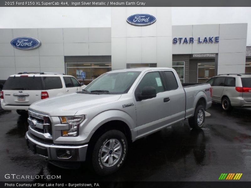 Ingot Silver Metallic / Medium Earth Gray 2015 Ford F150 XL SuperCab 4x4