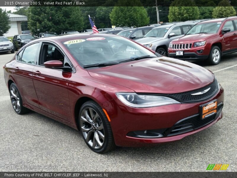 Velvet Red Pearl / Black 2015 Chrysler 200 S